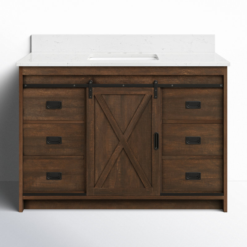 Sand & Stable Jillian 48'' Single Bathroom Vanity with Engineered Stone Top & Reviews | Wayfair